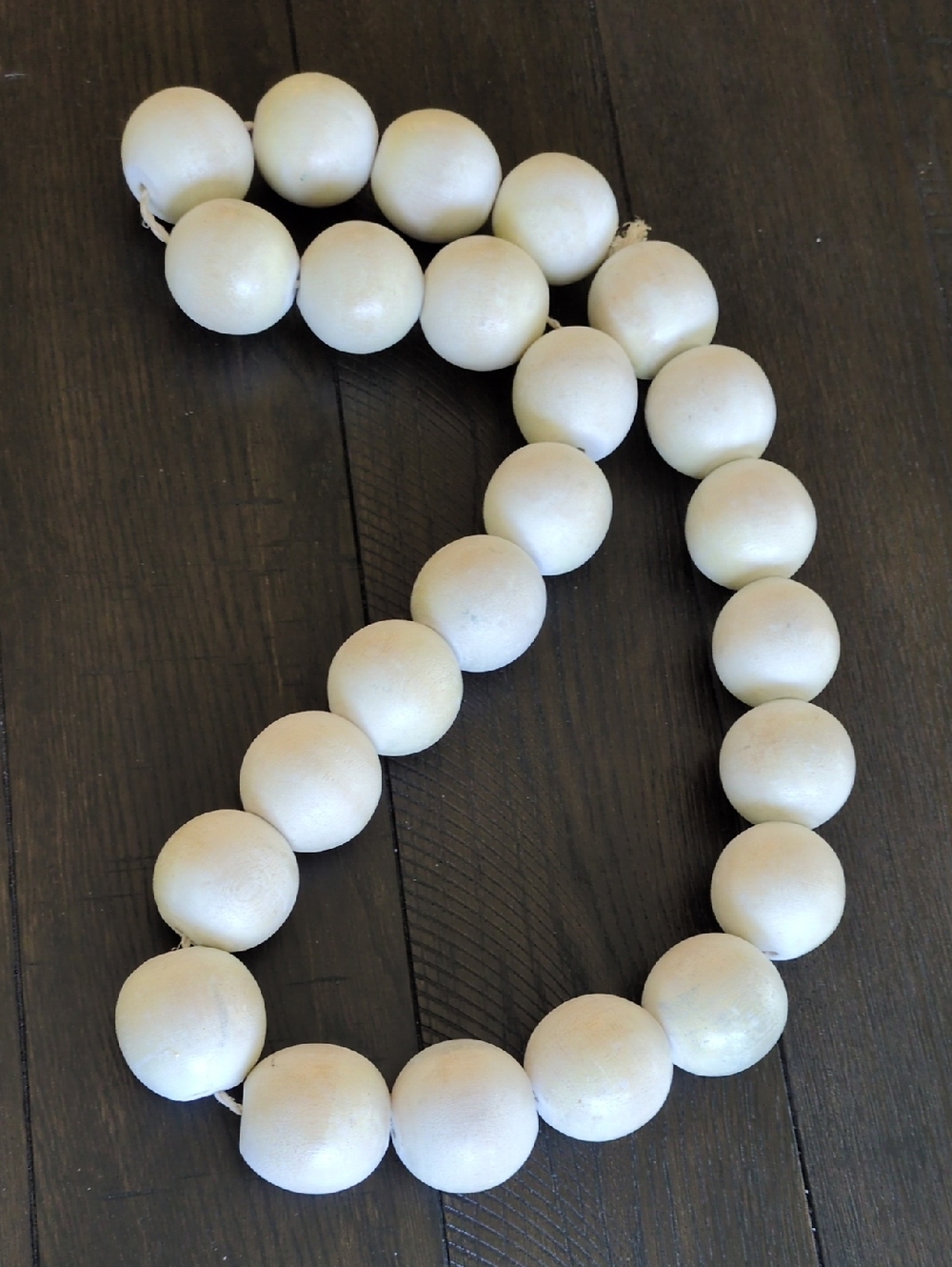 Chunky Cream Wood Beads